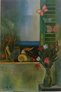 1975 - Natura morta con finestra (olio)